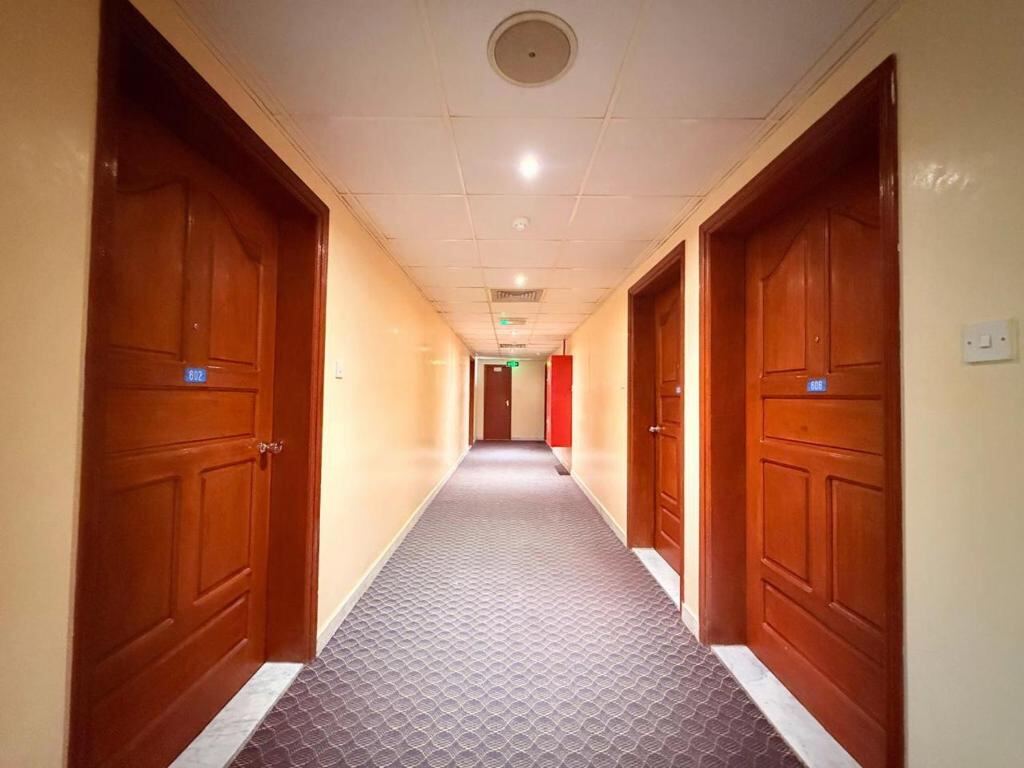 Guest corridor with apartment doors